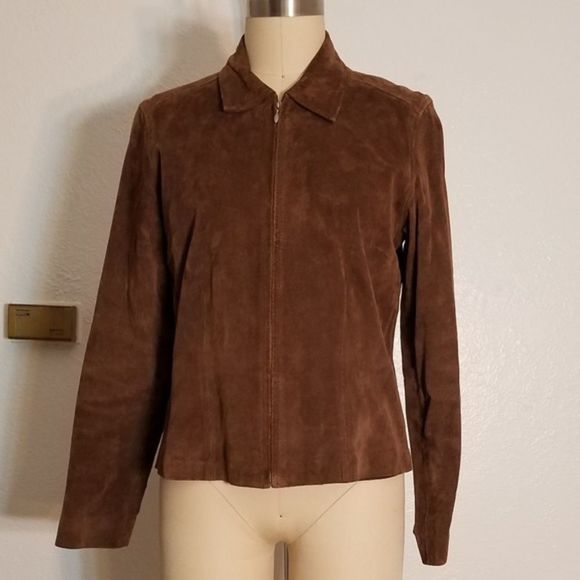 Sonoma Jackets & Blazers - Brown Suede Leather Zip Up Jacket Size M